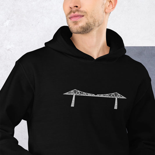 Embroidered white Transporter Unisex Hoodie