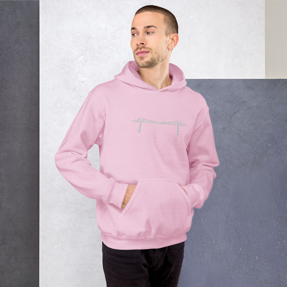 Embroidered white Transporter Unisex Hoodie