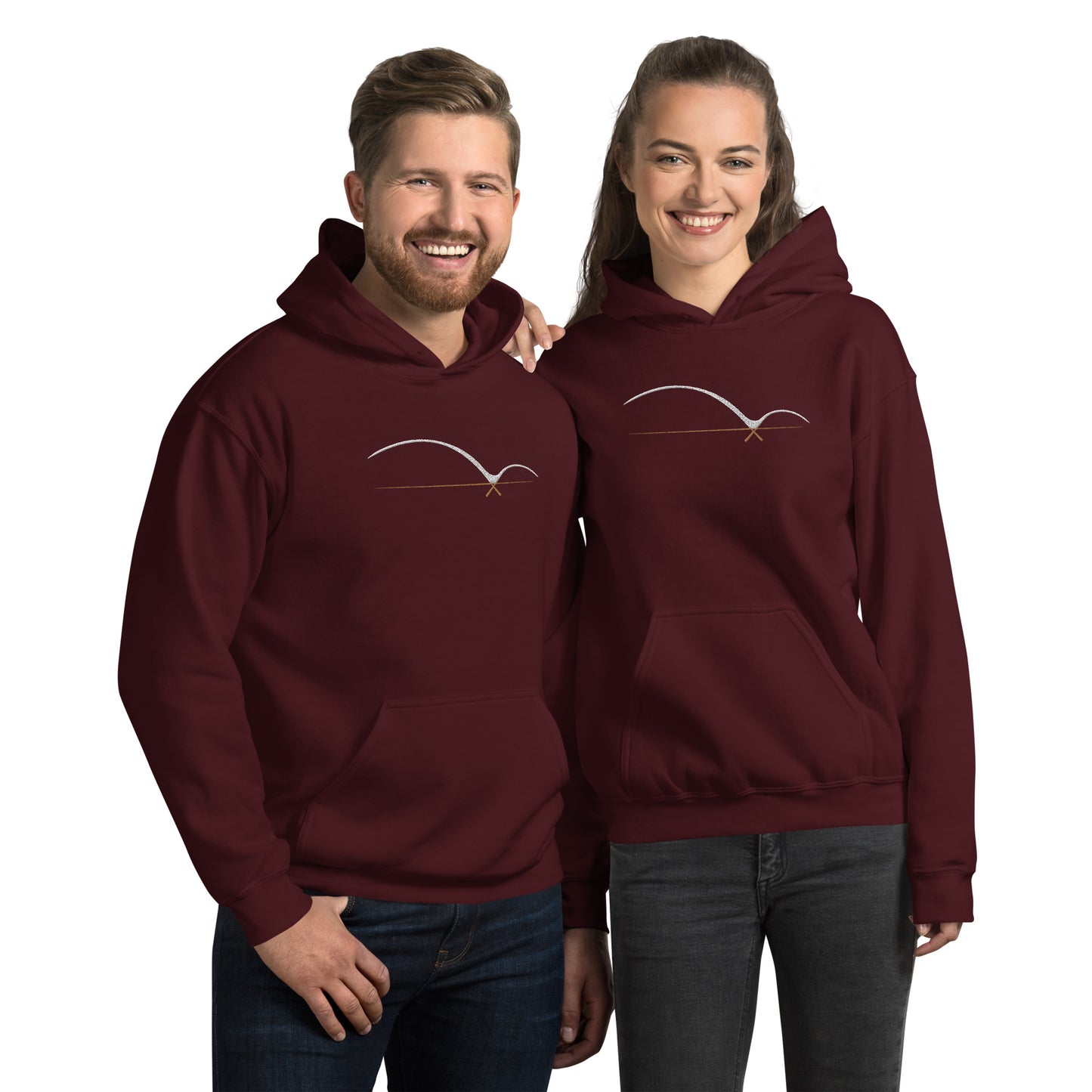 Infinity Bridge white embroidery Unisex Hoodie