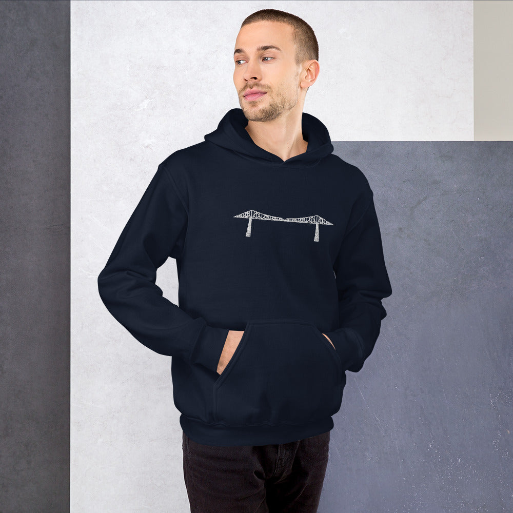 Embroidered white Transporter Unisex Hoodie