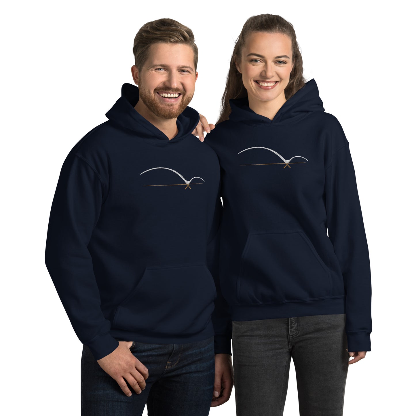 Infinity Bridge white embroidery Unisex Hoodie