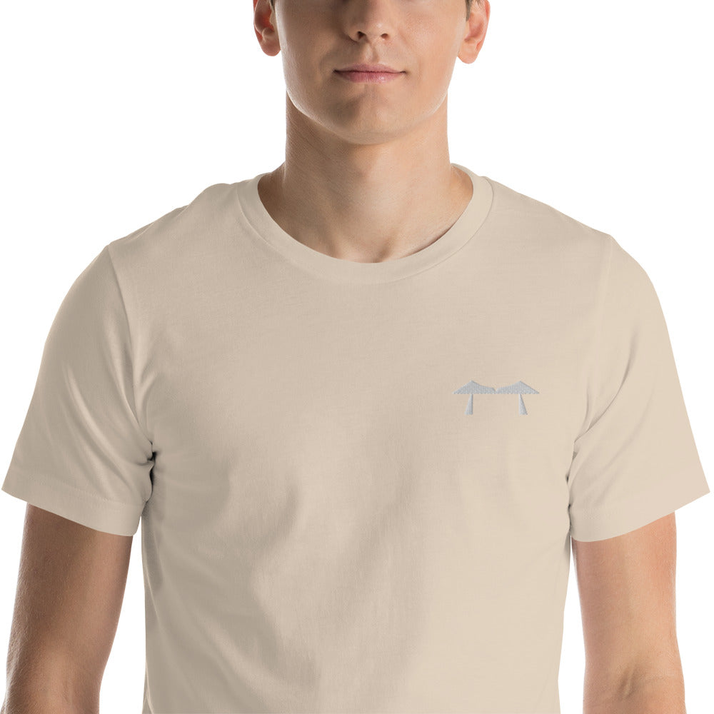Transporter Bridge White Embroidered Tee