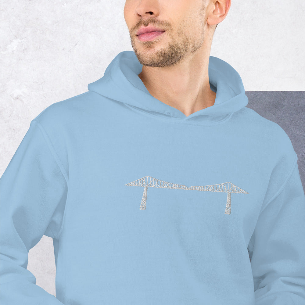 Embroidered white Transporter Unisex Hoodie